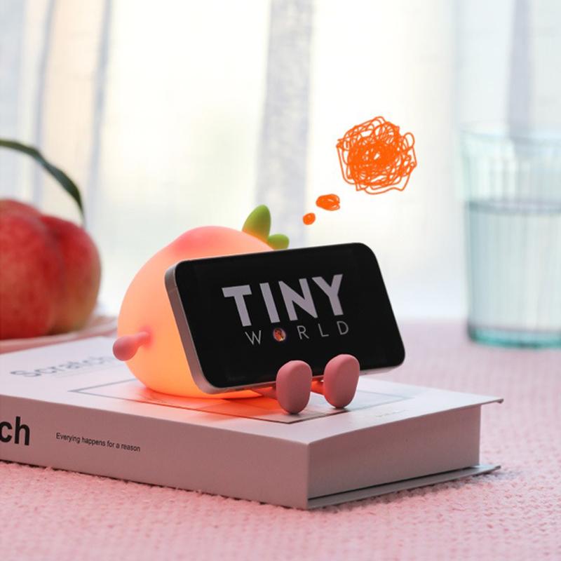 USB Rechargeable Night Light Peach Silicone Night Lights Touch Sensor Bedroom Bedside Cat Lamp With Remote For Kids Baby Gift