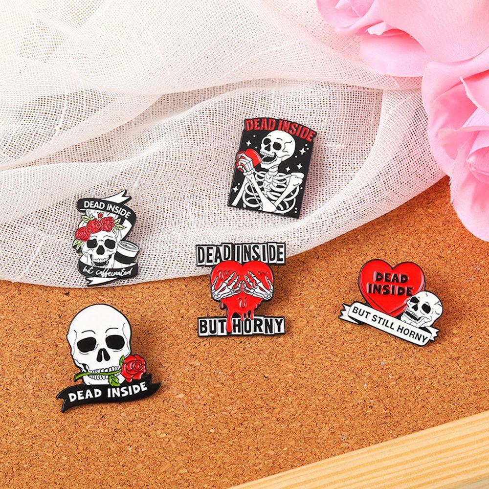 Ghost Skeletion Skull Clothes Decor Halloween Enamel Pins Korean Style Brooch Women Scarf Pins