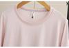 Plus Size Women's Long Sleeve Spring Top - Frayed Hem Snowflake Cotton Shirt, Simple Inner Layer T-shirt for Chubby Girls