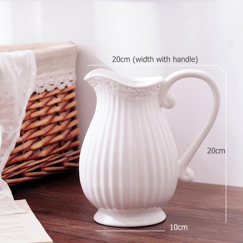 

8-дюймовый керамический декоративный кувшин, ваза для цветочного букета, лучший подарок для композиции из сухих цветов, ваза для украшения дома белый