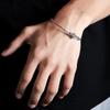Silver Cross Charm Bracelet Adjustable Open Bangle Bracelet Religious Bracelet  For Men