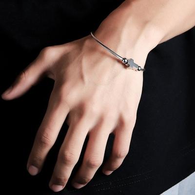 Adjustable Cross Charm Bracelet Vintage Open Bangle Bracelet Trendy Religious Bracelet  for Women