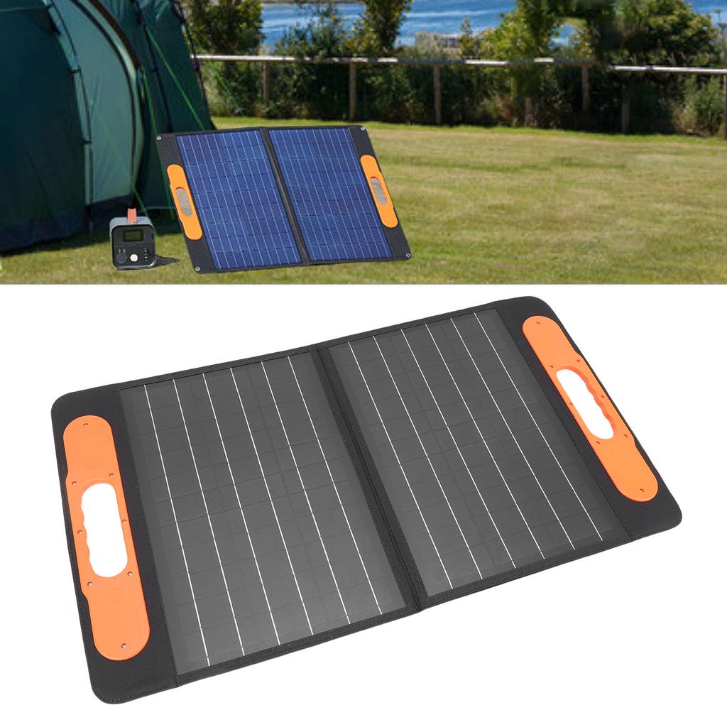 100W Faltbares Solarpanel Camping   Hohe Effizienz USB A Typ C Ausgang für Powerstation, Kompatibel mit 5V und 12V Geräten
