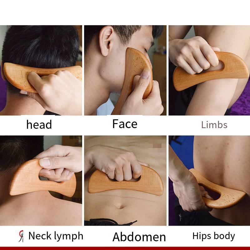 Health Care Slimming Guasha Board Wood Therapy Massage Stick Lymphatic Drainage Massager Scraping for Relaxation and Recover