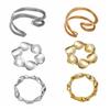 3 Pcs/Set Exaggerated Geometric Bangle Metal Women's Hand Bracelet Delicate Bracelet Set  Women