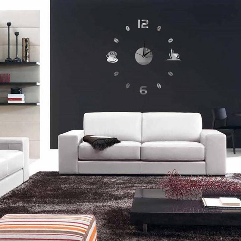 Orologio da Parete Moderno Fai da Te Design Adesivo Autoadesivo 3D Decorazione per Casa Ufficio Stanza
