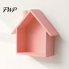 Bedroom Wall Decor Wood House Display Shelf, Mounted Decorative Floating Small Shelf Toys Dolls Organizer for Entryway, Living Room, Nursery