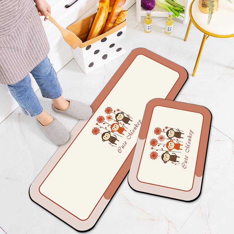Kitchen Absorbent Non-slip Mat Anti-accelerator Floor Quick-drying Bathroom Mat Entry Bathroom Mat