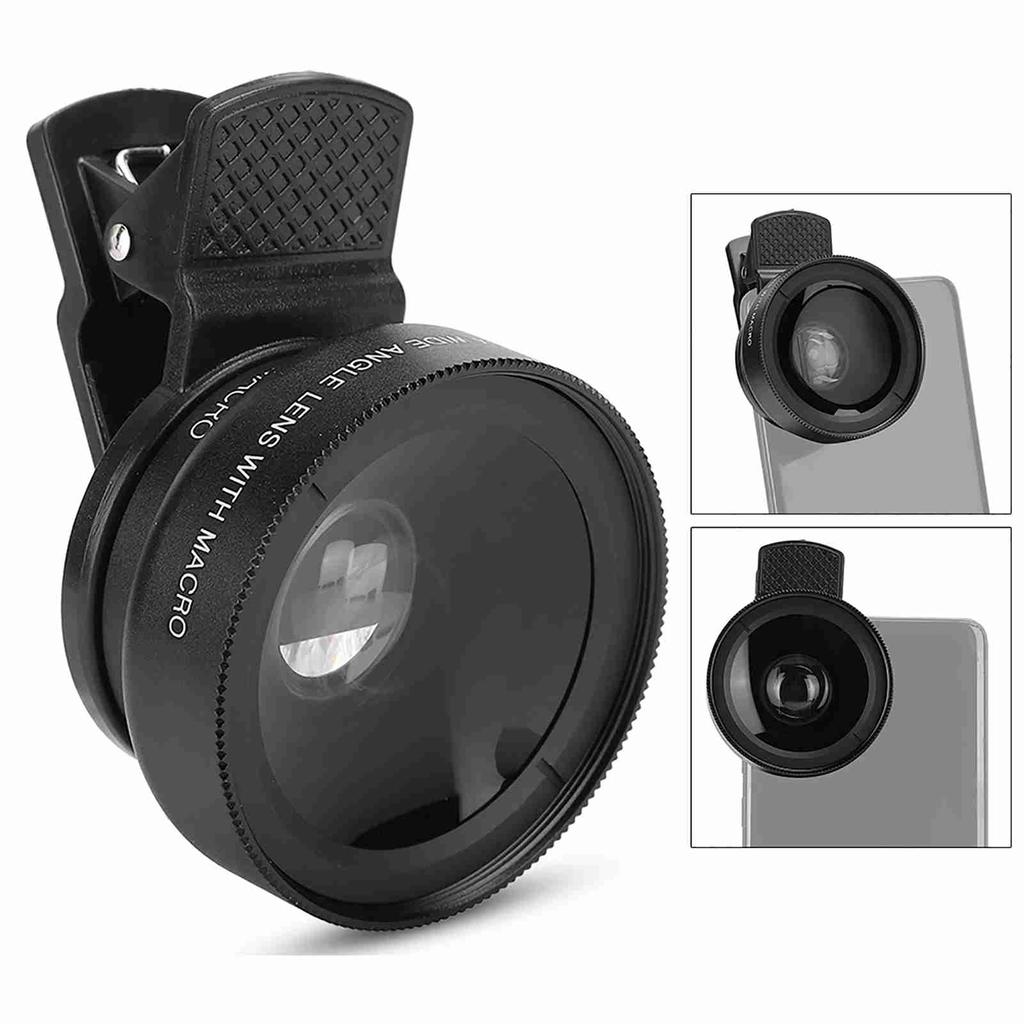 Clip-on 0,45X vidvinkel 12,5 ganger kamera HD makrolinse for smart mobiltelefon