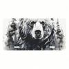 Forest Bear License Plate 5.9x11.8, Funny Aluminum Car Tag, Wildlife Design, Front Vanity Plate, 4 Holes