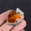 Faceted Citrine Pendant Natural Gemstone Pendant Vintage Pendant 925 Sterling Silver Pendant Decent Jewelry Handmade Pendant Gifts for Mom