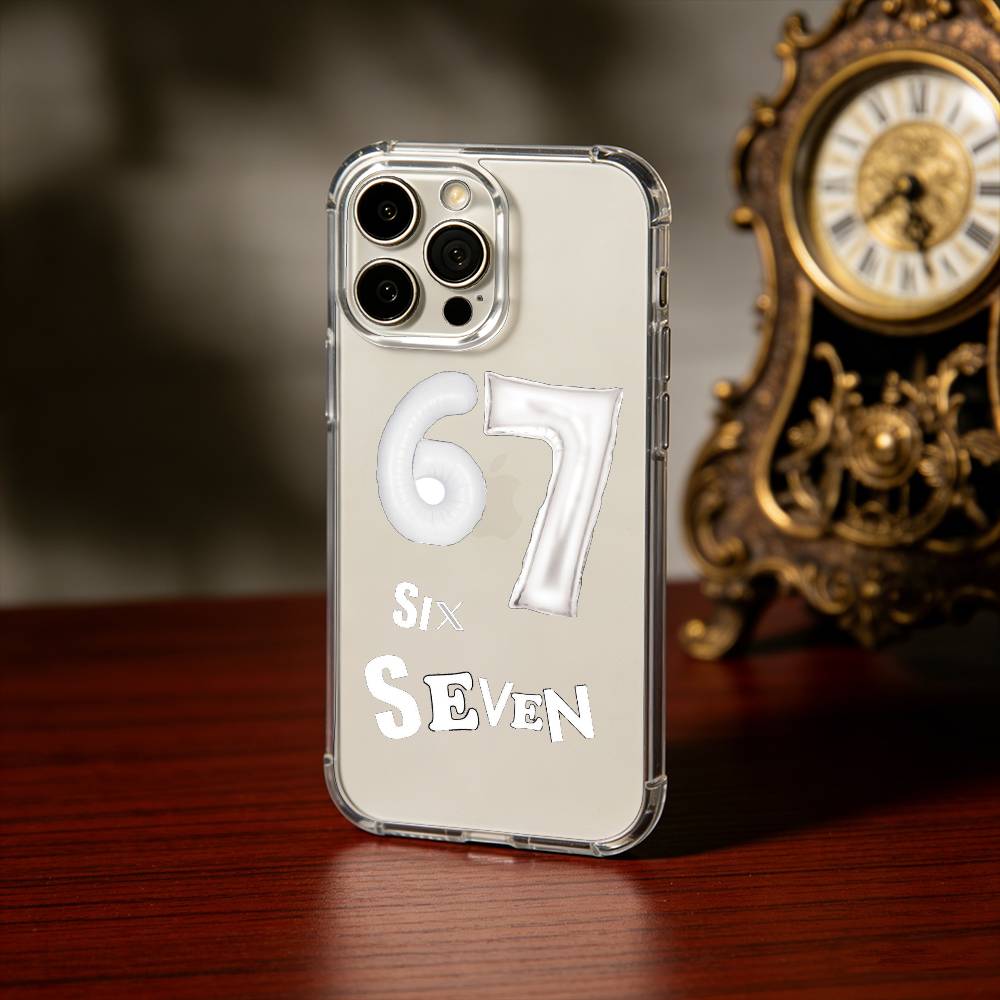 67 Six Seven Phone Case For iPhone 17 16 15 14 13 12 11 Mini Pro Max Plus Transparent Cover
