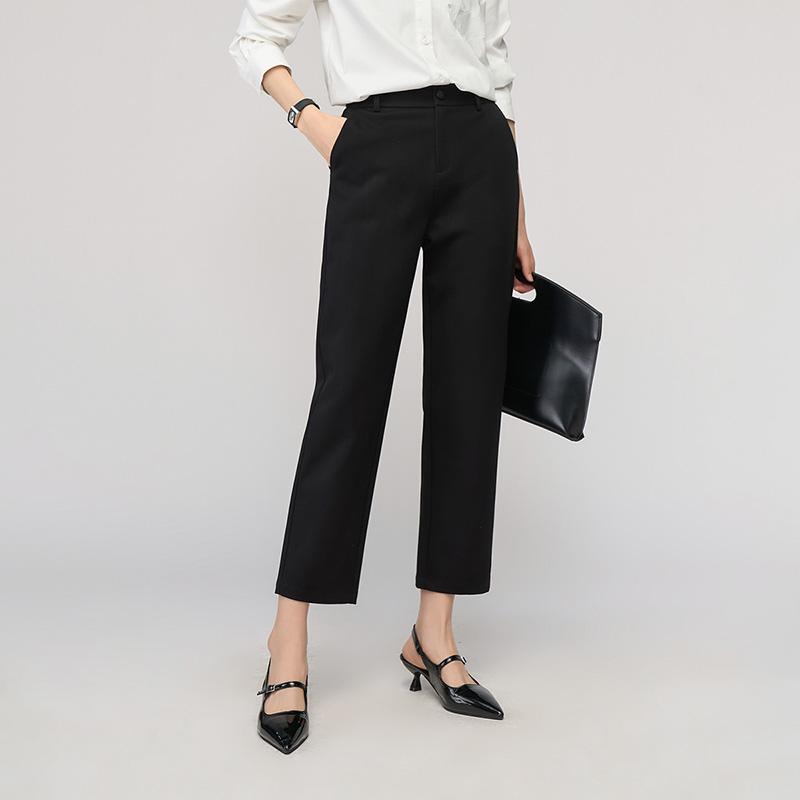 Nine point straight leg suit pants, women's casual casual pants, commuting cigarette pants