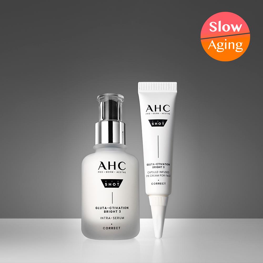AHC [whitening Exclusive Plan] Ahc Proshot Gluta Bright Intra Serum 40ml Plan  + Eye Cream 10ml 
