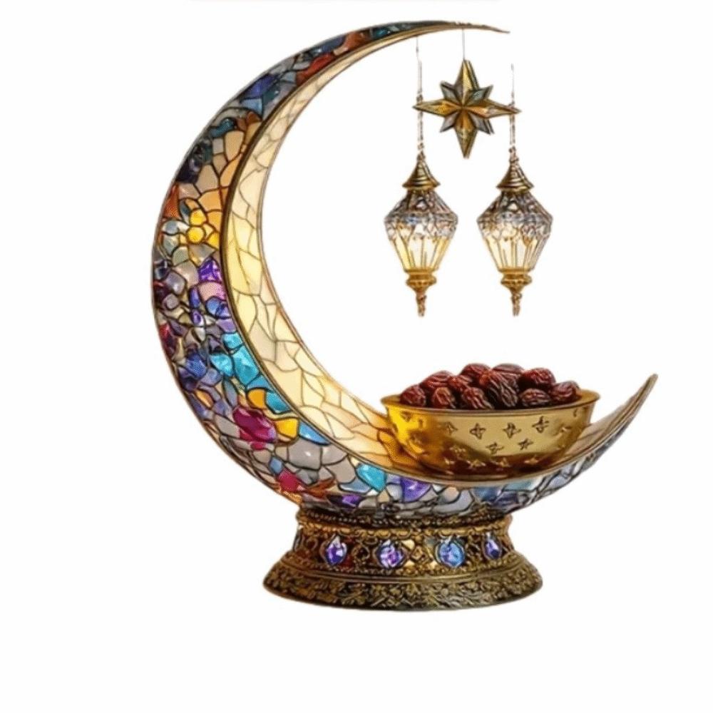 2D Design Islamic Desktop Ornament Flat Acrylic Standing Tabletop Crescent Moon Lantern Elegant Crescent Beautiful Ornament