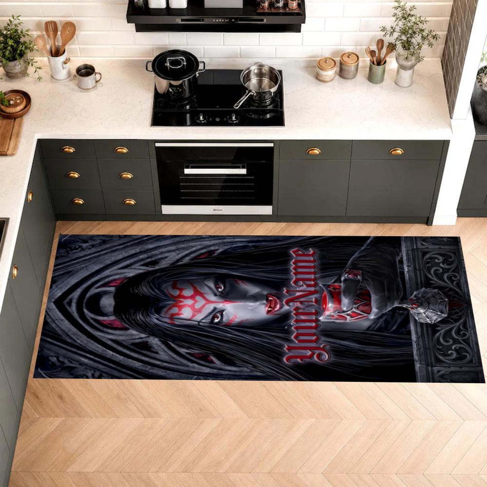 Gothic Illustrations Customize Your Name Kitchen Rug Runner Rug Laundry Mat Hallway Entryway The Best Gift Choice