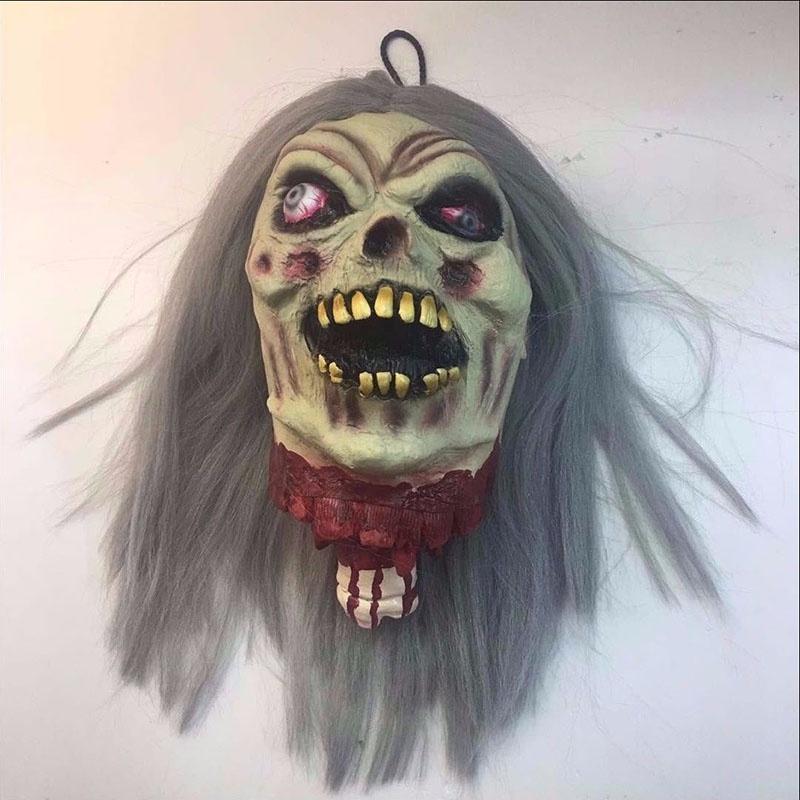Decoration Halloween Party Props Bloody Prank Toy Hanging Severed Head Human