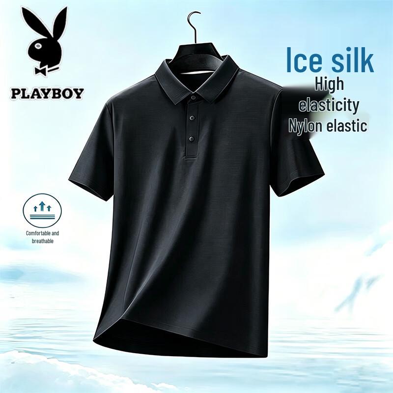PLAYBOY Men s Seamless Loose Fit Polo T-shirt 190