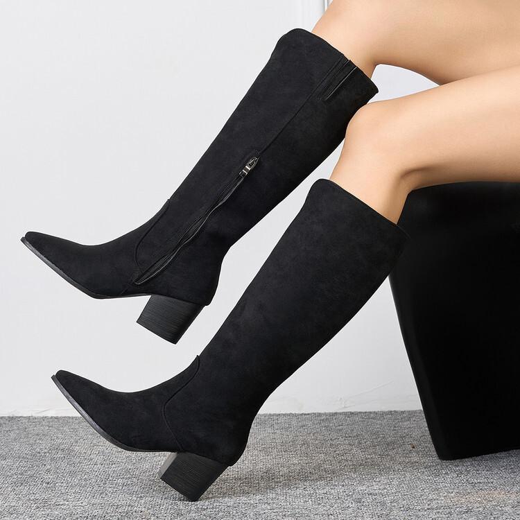 

Модные европейские и американские ботинки-рыцари с боковой молнией, удобные высокие ботинки на толстом каблуке с острым носком, размер 39 цветной печати леопарда