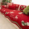 Red Print Pet-Friendly Sofa Cover Skin-Friendly Comfort All-Season Universal Slip-resistant Anti-Scratch Living Room Decoration
