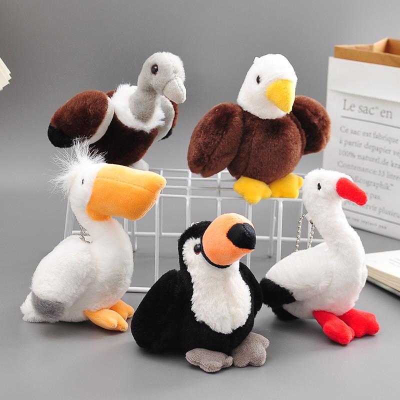 Animal Plush Toy Set With Swan Eagle Pelican Bird Decor For Kids Backpack Accessories