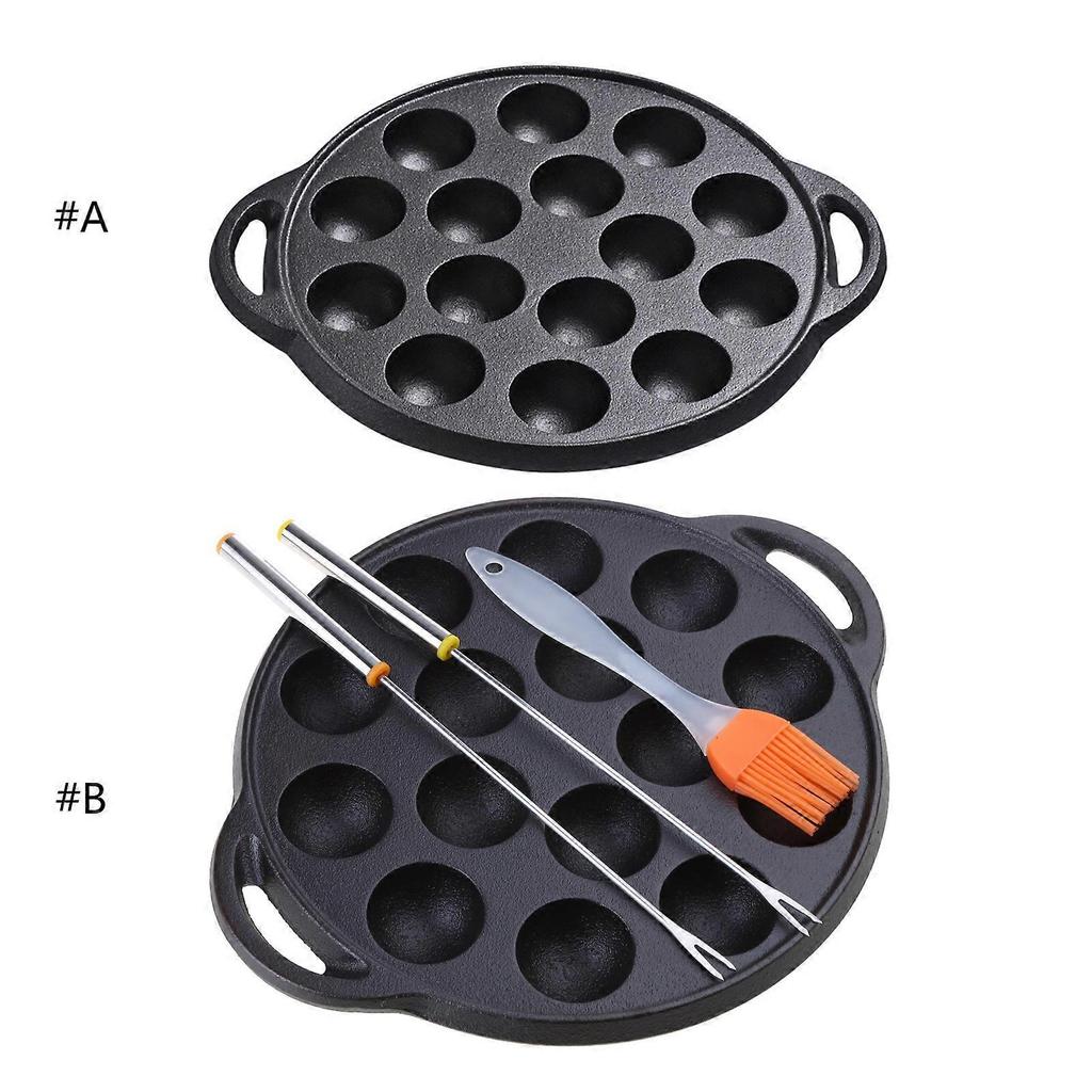15-Loch Takoyaki-Pfanne Gusseisen Material Takoyaki-Hersteller Oktopusse Fleischbällchen Formhersteller Perfekt für Familienfeiern