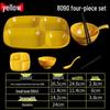 thickened square four-compartment melamine meal tray