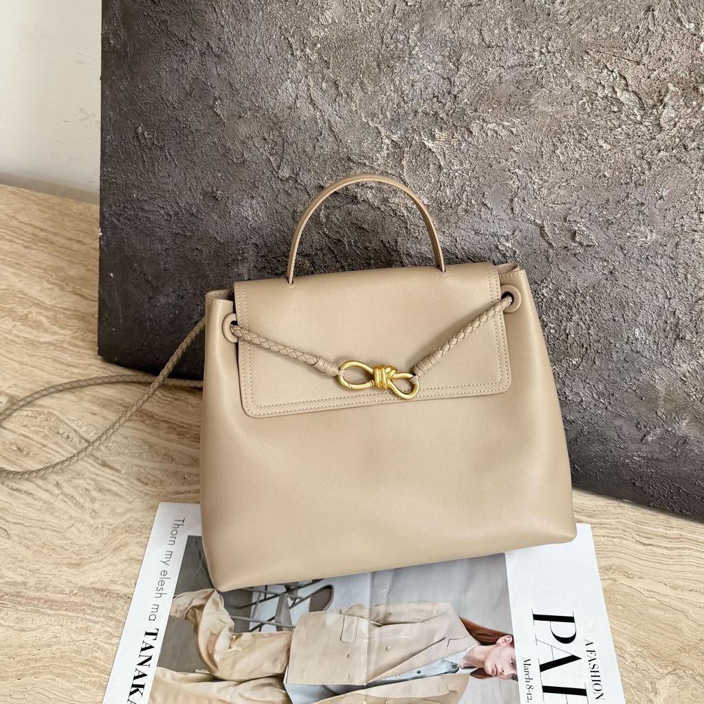 Skórzana Torebka Ręczna Stylu Old Money Luksusowa Europejski i Amerykański Styl Damska Torba Tote