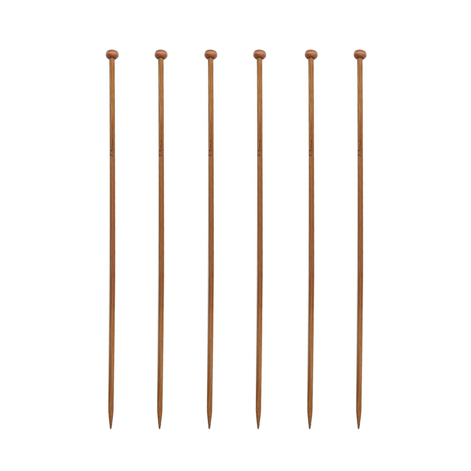 

6PCS Bamboo Crochet Hooks for Weaving Bag Socks Yarn Crafts Wood Knitting Needle Pointed Head Knitting Needle E