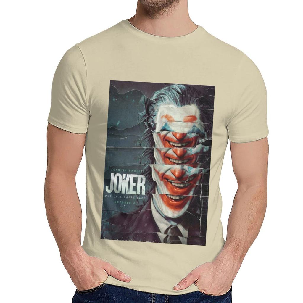 Męska Koszulka Z Okrągłym Dekoltem Joker Joaquin Phoenix Hip Hop Męska 100% Bawełny Homme Tee