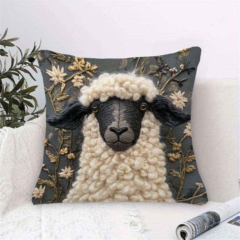 Taie d'oreiller et housse de coussin en lin respirant avec motifs alpagas Lavable Confortable Décoration de maison Cadeau