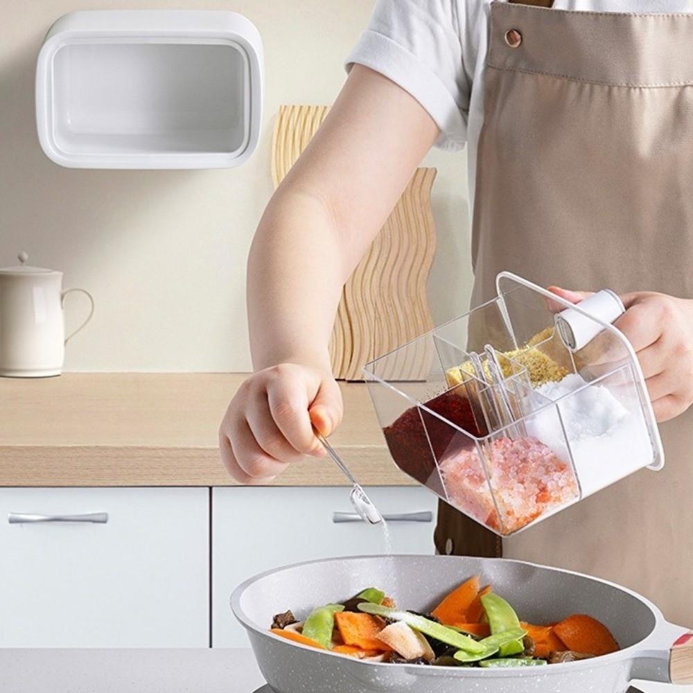 Seal Moisture-proof Seasoning Storage Box Wall Mount Seasoning Container Kitchen Supplies