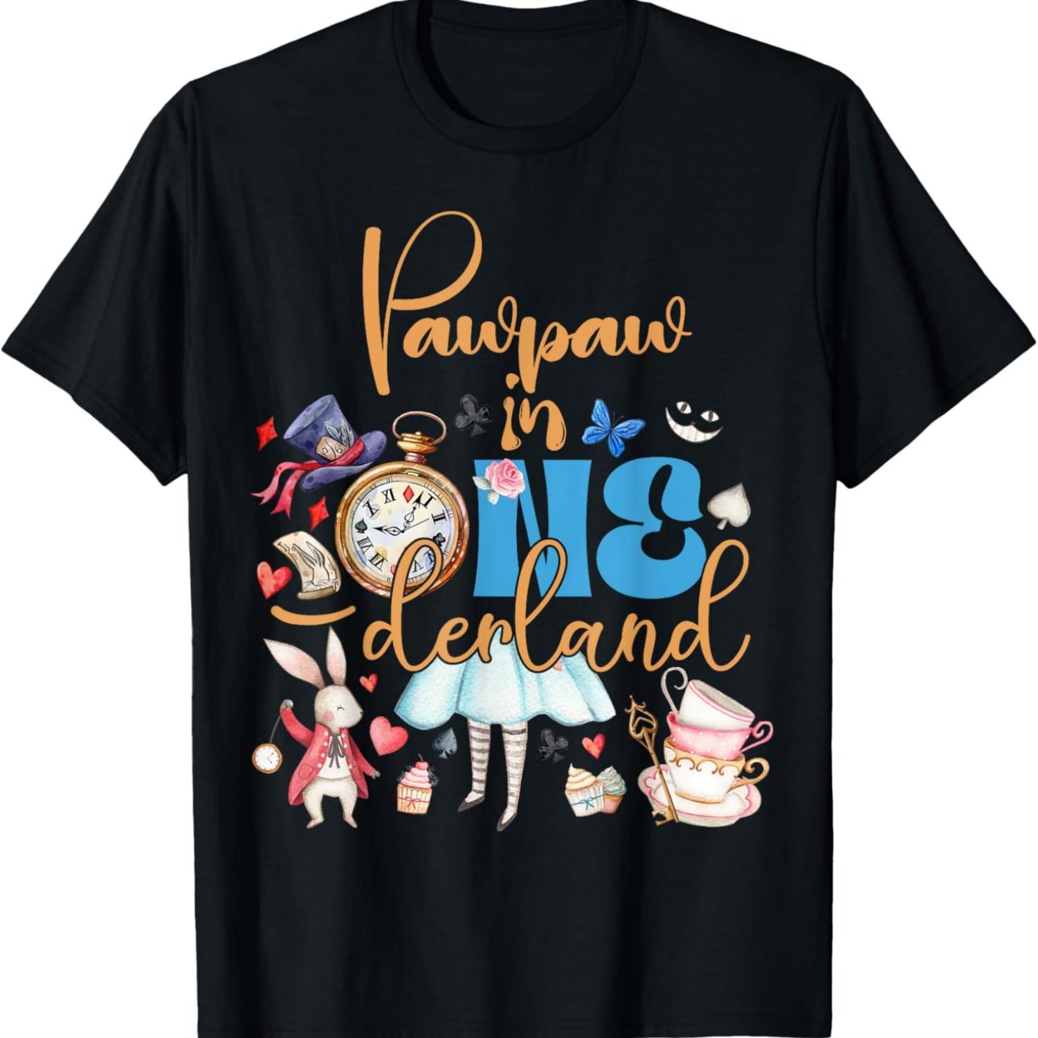 

Семейная футболка на день рождения Алисы Пау-пау в Стране Чудес XXXXXL чёрный