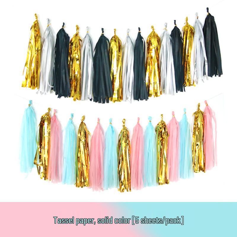 35cm Colorful Ribbon Paper Tassels for Birthday & Wedding Party Decorations