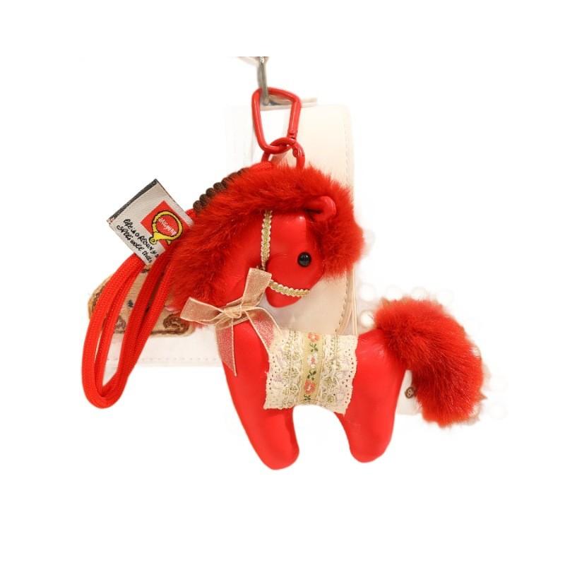 Cute Leather Pony Keychain With Pp Cotton Filling For Car And Bag Decor