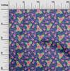 oneOone Cotton Poplin Dark Purple Fabric Kids Floral Quilting Supplies Print Sewing Fabric By The Yard 42 Inch