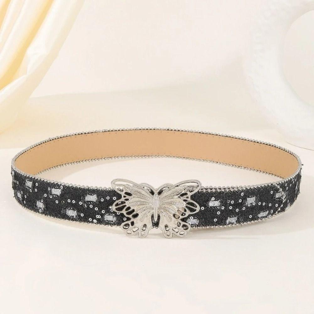 Sequins Hip Hop Punk Belt Denim Casual Versatile Belt Trendy Retro Fashion Belt