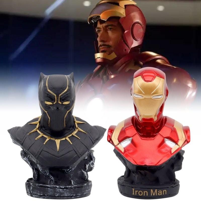 Atemberaubendes 16cm Eisen Schwarzer Panther Halbfigurenmodell Perfekt für Schreibtischdekoration Geschenke