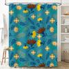 Blue Floral Shower Curtain Waterproof Bath Decor Customizable Design Printed Polyester Fabric for Home Bathroom Accessories