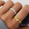 Edelstahl Stern Perlenringe für Damen Kreativer Öffnungsring Zweifarbig Damen Trendiger Täglicher Lässiger Schmuck Kein Verblassen