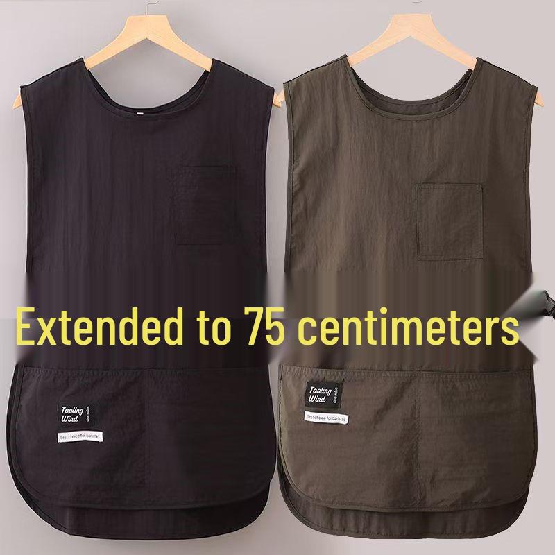 Unisex Adjustable Splash-Proof Kitchen Apron with Shoulder Cape