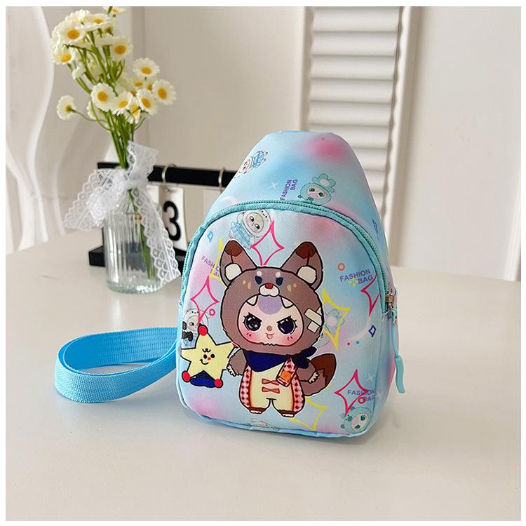 New children's breast bag cute cartoon animation printed shoulder bag leisure travel children's fun messenger bag backpack