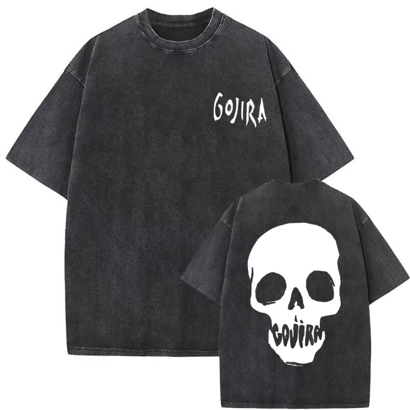 

Washed Vintage French Metal Band Gojira The Flesh Alive Album Cover Tshirt Unisex Women Rock Oversized Tshirt Unisexs Casual T Shirts M