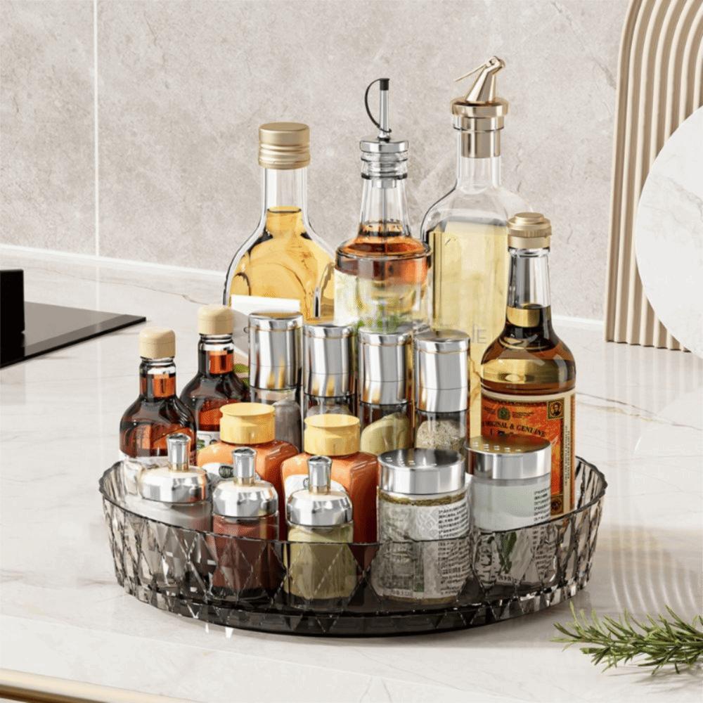 Round Cosmetic Storage Rotating Tray Turntable Desktop Storage Tray Living Room
