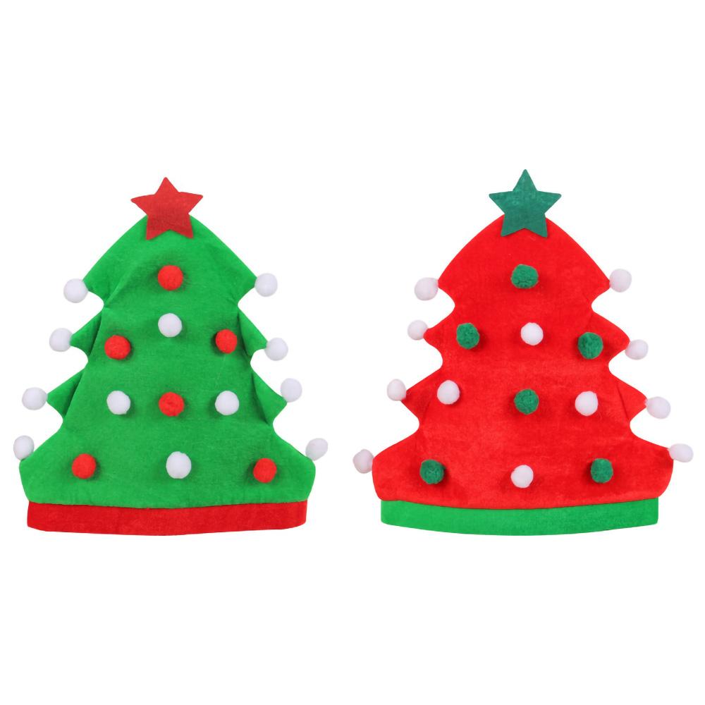 Christmas Tree Hat Funny Christmas Tree Shape Beanie Christmas Santa Hat Christmas Gift Kids Xmas Cap New Year Party Decorations
