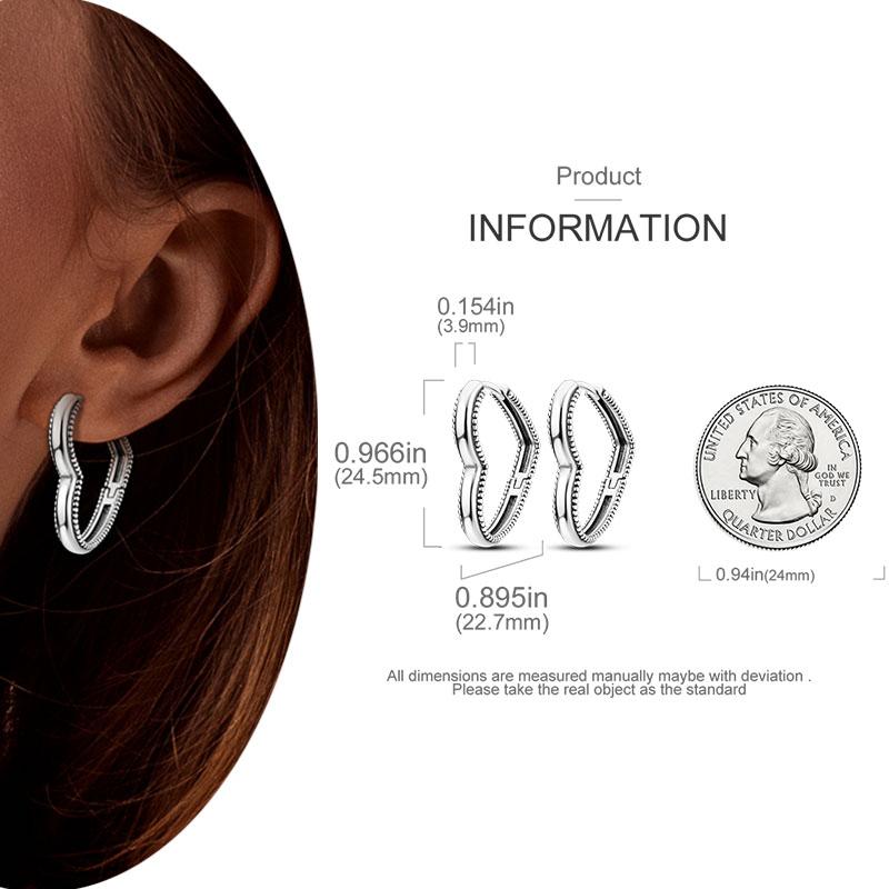 Silver Plated Woman Hoop Earring Simple Pendientes Eardrop U Shape Original  Earring Jewelry Gift