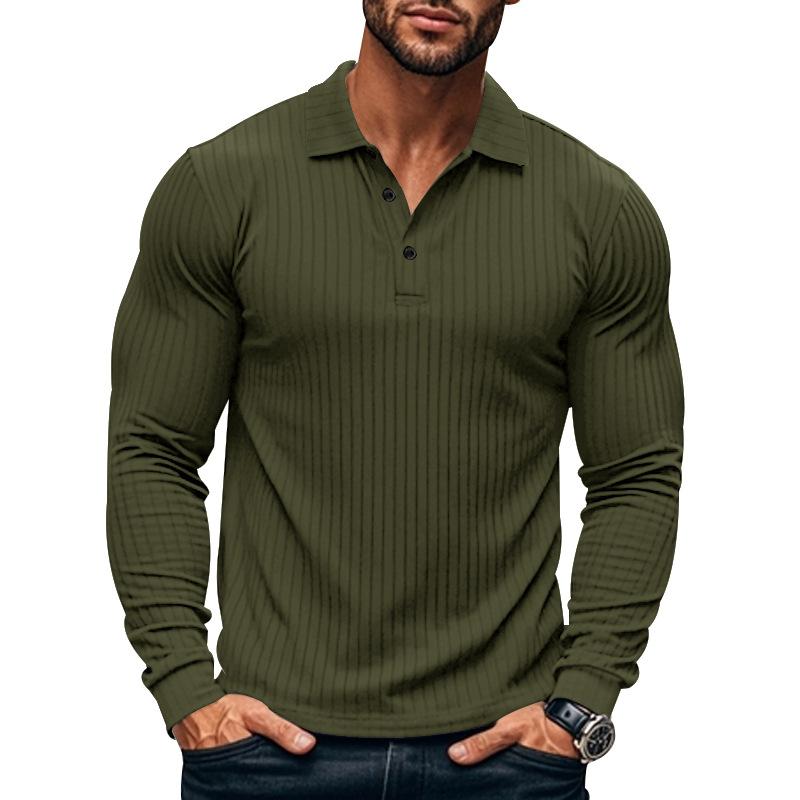 Men's Long Sleeve T-shirt Fashion Men's Designer Clothing Spring And Autumn Thin Stretch Slim Lapel Men's Shirts Men's Clothing