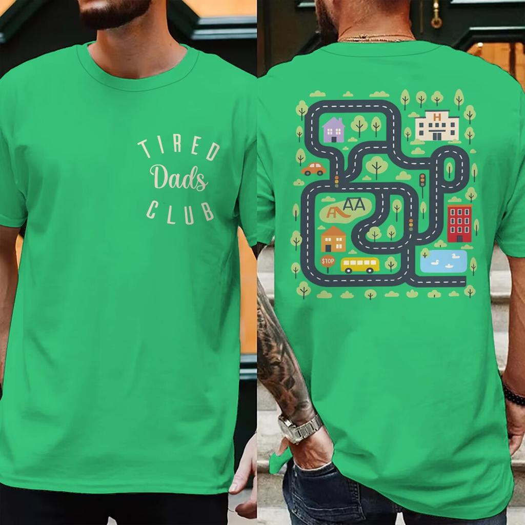 Unisexs Clothing Fathers Day Gifts Tired Dads Tshirts Tired Dads Club Shirt Unisex Creative Printing Short Sleeve Vintage Tees