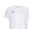 Under Armour Mens Training Series Striped Logo Print Comfortable V-Neck Short Sleeve T-Shirt Unisex Tops White 25500519-100