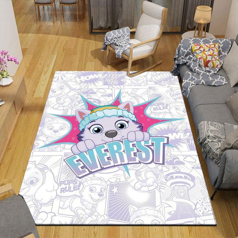 PAW Patrol Printed Carpet, Home Sofa Decoration for Living Room & Bedroom, Non‑Slip Play Flannel Floor Mat for Game Room